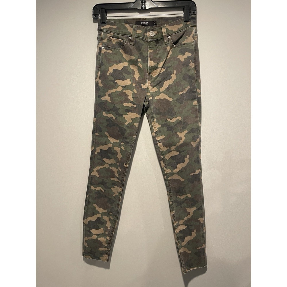 Hudson Barbara Super Skinny Green German Army Camo Ankle Jeans Womens Sz 26 NEW